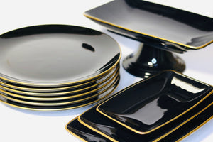 Servier-Set schwarz 10tlg